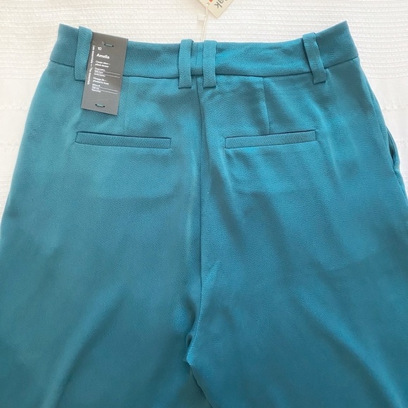 NWT FRANK & OAK AMELIA EMERALD GREEN VINTAGE FIT BALLOON PLEATED HIGH RISE PANT - Picture 7 of 10